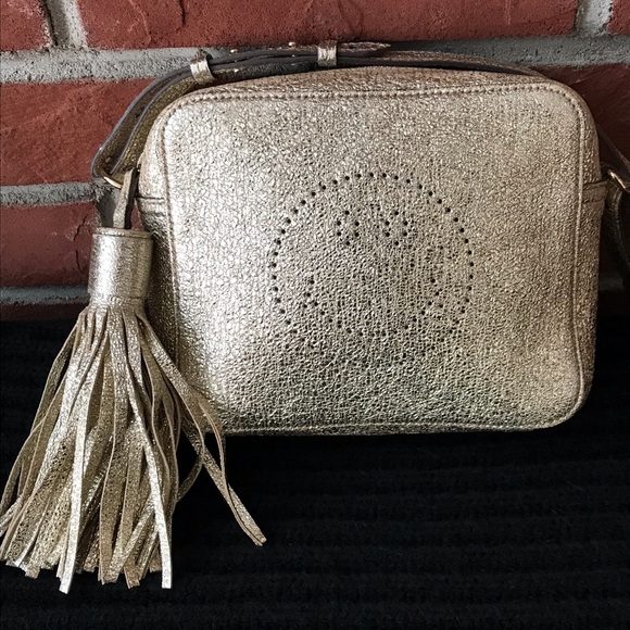 Anya Hindmarch Bags Anya Hindmarch Smiley Face Metallic Gold